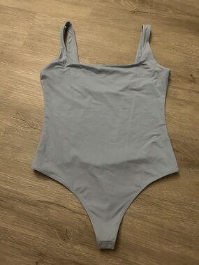 No Boundaries Light Blue Square Neck Bodysuit